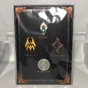 World of Warcraft NEW Shadowlands Covenant Sigils Pin Set Collector's Edition